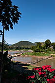 Luang Prabang, Laos - The Northern temporary walk bridge over the Nam Khan